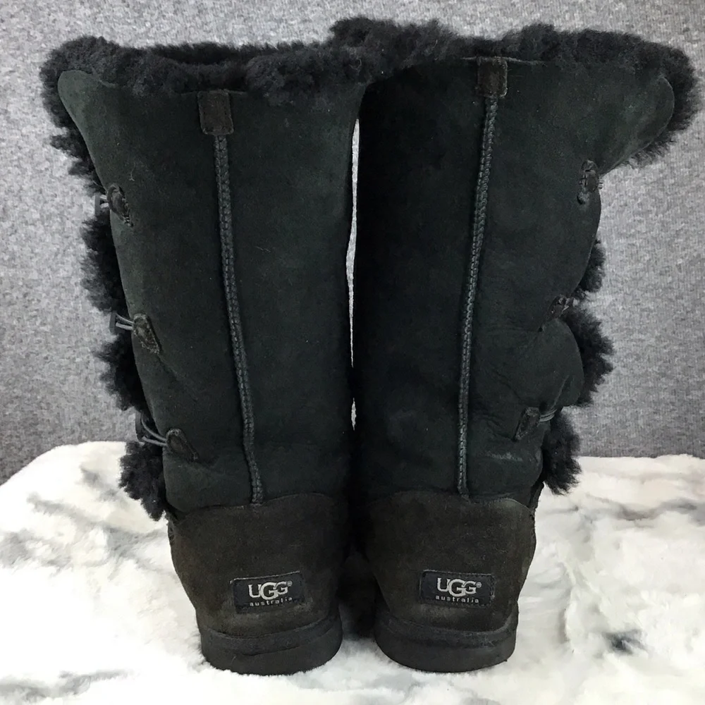 UGG Women's Tall Black‎ Buttoned Winter Boots